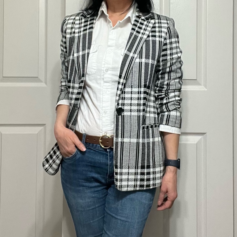 Philosophy Black and White Plaid Jacket